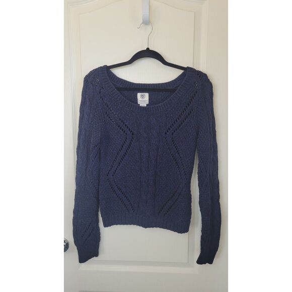 American Eagle Navy Blue Knit Long Sleeve Sweater - Picture 1 of 4